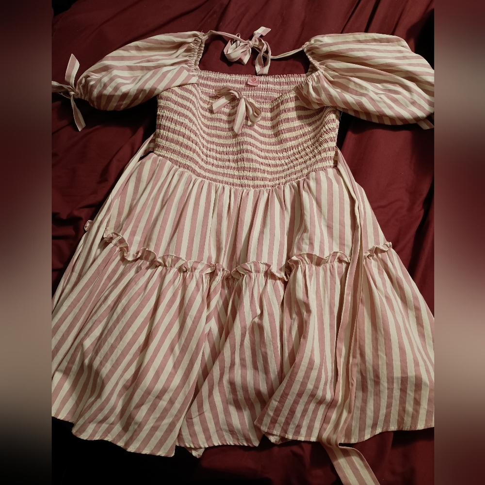 Miss Candyholic Dress Purple and White Stripe Dress Size XL